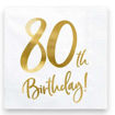 Picture of 80TH BIRTHDAY WHITE PAPER NAPKINS 33 X 33CM - 20 PACK